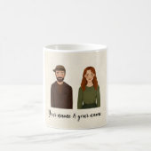 ヴィンテージコテージコアカップルのギフトマンアンドウーマンマグ コーヒーマグカップ (中央)