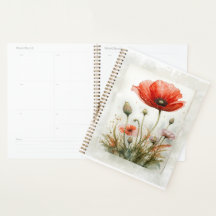 ヴィンテージコテージコアカントリーアートレッドポピーフラワー