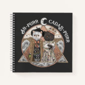 ヴィンテージコテージコアキャットウィッチハロウィーン ノートブック (正面)