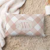 ヴィンテージコテージコアダスティバラギンガム ランバークッション (ブランケット)