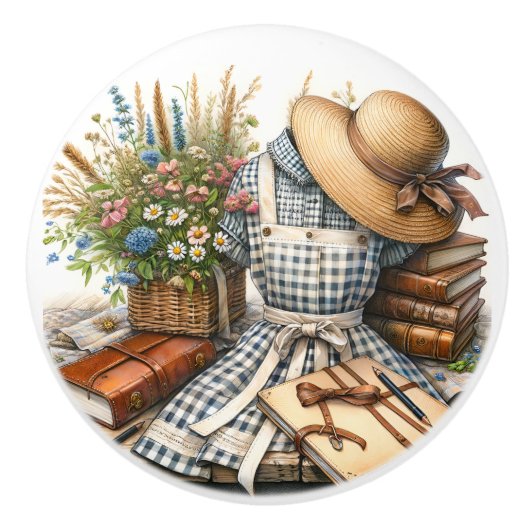 ヴィンテージコテージコアピクニック セラミックノブ (正面)