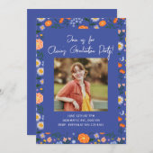 ヴィンテージコテージコアフローラ写真卒業パーティー 招待状 (正面/裏面)