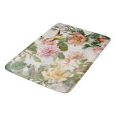 ヴィンテージコテージコアボタニカルバラアンドバード バスマット (アングル)