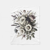 ヴィンテージコテージコア花 フリースブランケット (正面)