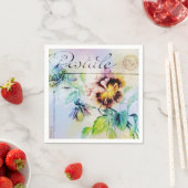 ヴィンテージコテージパンジー花はがき スタンダードカクテルナプキン (インサイチュ)