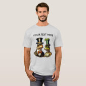 ヴィンテージコテージビクトリアンキュートフロッグカップルアート Tシャツ (正面フル)