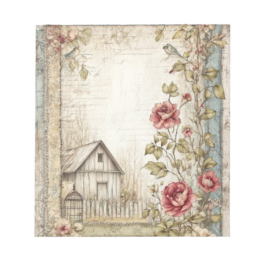 ヴィンテージコテージファームハウス文房具 ノートパッド (正面)