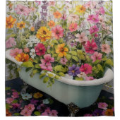 ヴィンテージコテージボタニックファームハウス シャワーカーテン (正面)