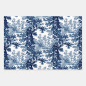 ヴィンテージコテージランドスケープ青、ピンク、黒 ラッピングペーパーシート (正面)