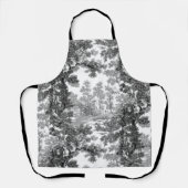 ヴィンテージコテージランドスケープToile-Black & White エプロン (正面)