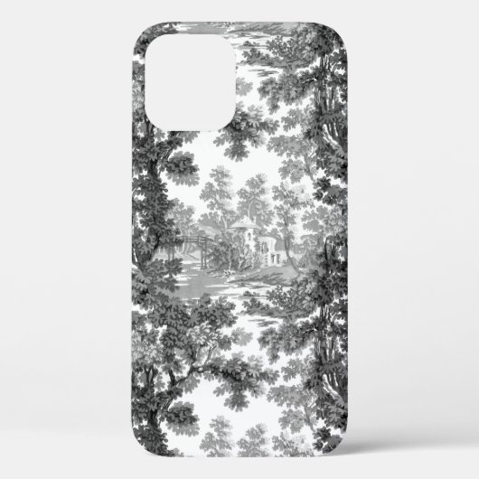 ヴィンテージコテージランドスケープToile-Black & White Case-Mate iPhoneケース (裏面)