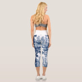 ヴィンテージコテージランドスケープToile-Blue & White カプリレギンス (裏面)