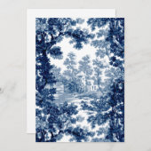 ヴィンテージコテージランドスケープToile-Blue & White サンキューカード (正面/裏面)