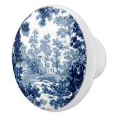 ヴィンテージコテージランドスケープToile-Blue & White セラミックノブ (右)