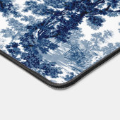 ヴィンテージコテージランドスケープToile-Blue & White デスクマット (コーナー)