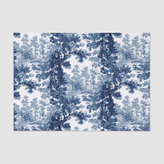 ヴィンテージコテージランドスケープToile-Blue & White 薄葉紙 (正面)
