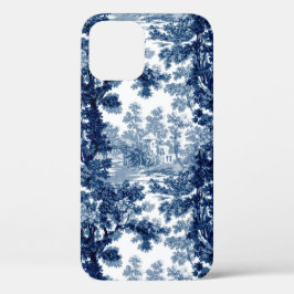 ヴィンテージコテージランドスケープToile-Blue & White iPhone 12ケース