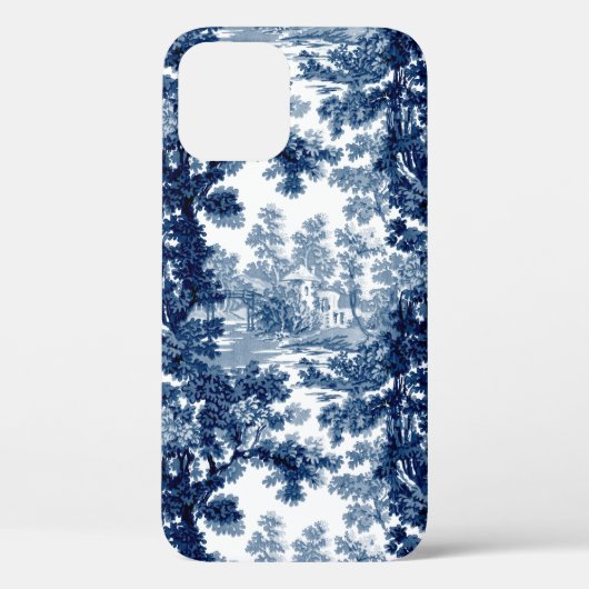 ヴィンテージコテージランドスケープToile-Blue & White Case-Mate iPhoneケース (裏面)