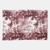 ヴィンテージコテージランドスケープToile-Pink & White キッチンタオル (横)