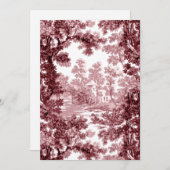 ヴィンテージコテージランドスケープToile-Pink & White サンキューカード (正面/裏面)