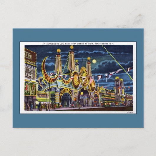 ヴィンテージコニーアイランドルナパークサーフアベニュー ポストカード (正面)