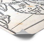 ヴィンテージコネチカットの地図 ポスター (角)