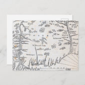 ヴィンテージコネチカットの地図 ポストカード (正面/裏面)