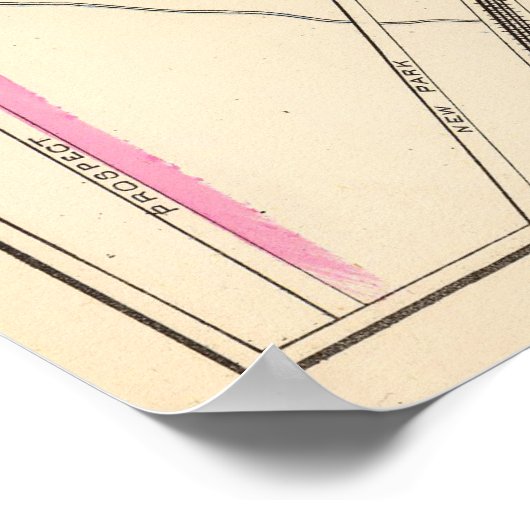 ヴィンテージコネチカット州ハートフォードの地図(1893年) ポスター (角)