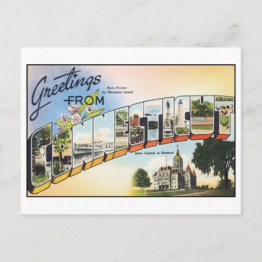 ヴィンテージコネチカット葉書 ポストカード (正面)