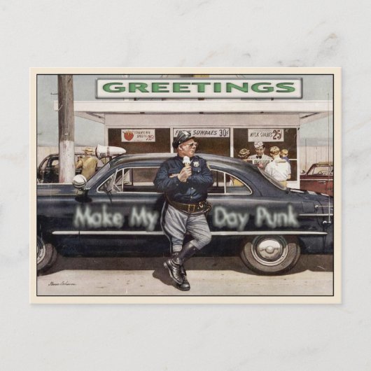 ヴィンテージコピークール付きポストカードイラストレーション ポストカード (正面)