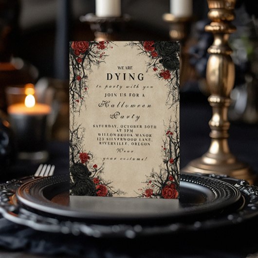 ヴィンテージコブゴシックハロウィーンソイレ 招待状