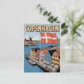 ヴィンテージコペンハーゲンのカラフルは贈り物を収容 ポストカード (スタンド正面)