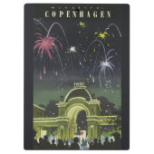 ヴィンテージコペンハーゲンイラストレーション旅行ポスター クリップボード (裏面)