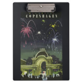 ヴィンテージコペンハーゲンイラストレーション旅行ポスター クリップボード (正面)