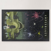 ヴィンテージコペンハーゲンイラストレーション旅行ポスター ジグソーパズル (横)