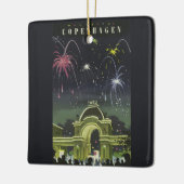 ヴィンテージコペンハーゲンイラストレーション旅行ポスター セラミックオーナメント (左)