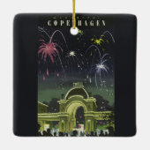 ヴィンテージコペンハーゲンイラストレーション旅行ポスター セラミックオーナメント (裏面)