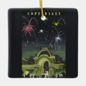 ヴィンテージコペンハーゲンイラストレーション旅行ポスター セラミックオーナメント (正面)