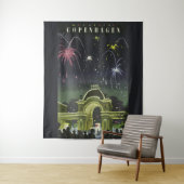 ヴィンテージコペンハーゲンイラストレーション旅行ポスター タペストリー (インサイチュ)