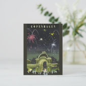 ヴィンテージコペンハーゲンイラストレーション旅行ポスター ポストカード (スタンド正面)