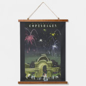 ヴィンテージコペンハーゲンイラストレーション旅行ポスター 吊り下げ型タペストリー (正面)