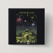 ヴィンテージコペンハーゲンイラストレーション旅行ポスター 缶バッジ (正面)