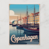 ヴィンテージコペンハーゲンカラフル船の贈り物を収容 ポストカード (正面)