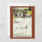 ヴィンテージコペンハーゲンデンマークダックストラベル ポストカード (正面/裏面)
