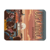 ヴィンテージコペンハーゲン旅行観光客サンセットギフト マグネット (横)