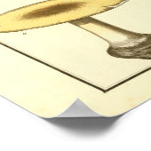 ヴィンテージコモン茶きのこアートプリント ポスター (角)