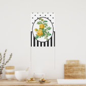 ヴィンテージコラージイエローローズボタニカルプリント ポスター (キッチン)