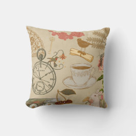 ヴィンテージコラージュアート クッション