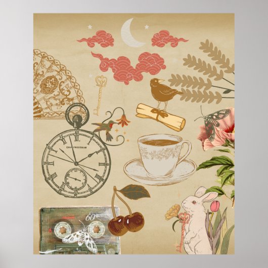 ヴィンテージコラージュアート ポスター (正面)