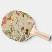 ヴィンテージコラージュアート 卓球ラケット (横)